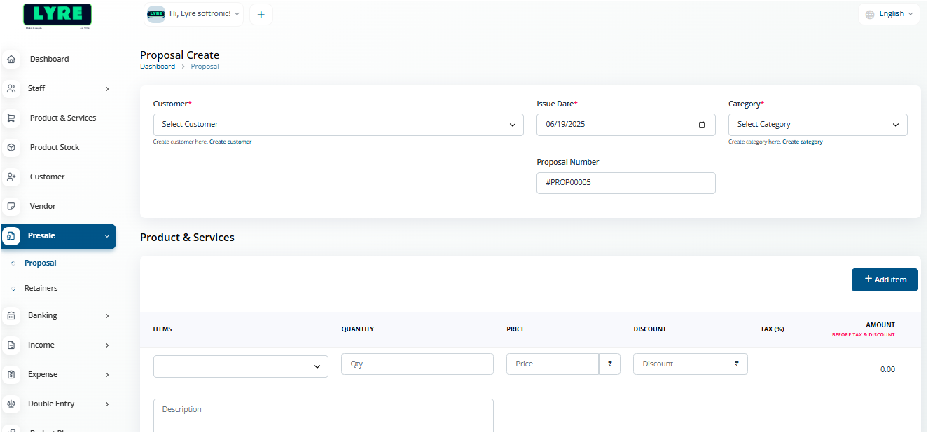 Proposal create button