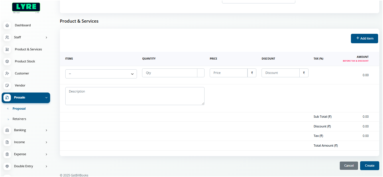 Proposal create button